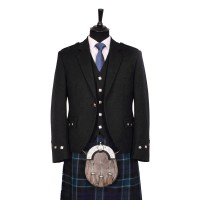Argyll Kilt Jacket and Waistcoat - Black