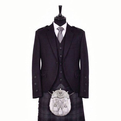 Braemar Tweed Jacket in Black Arrochar