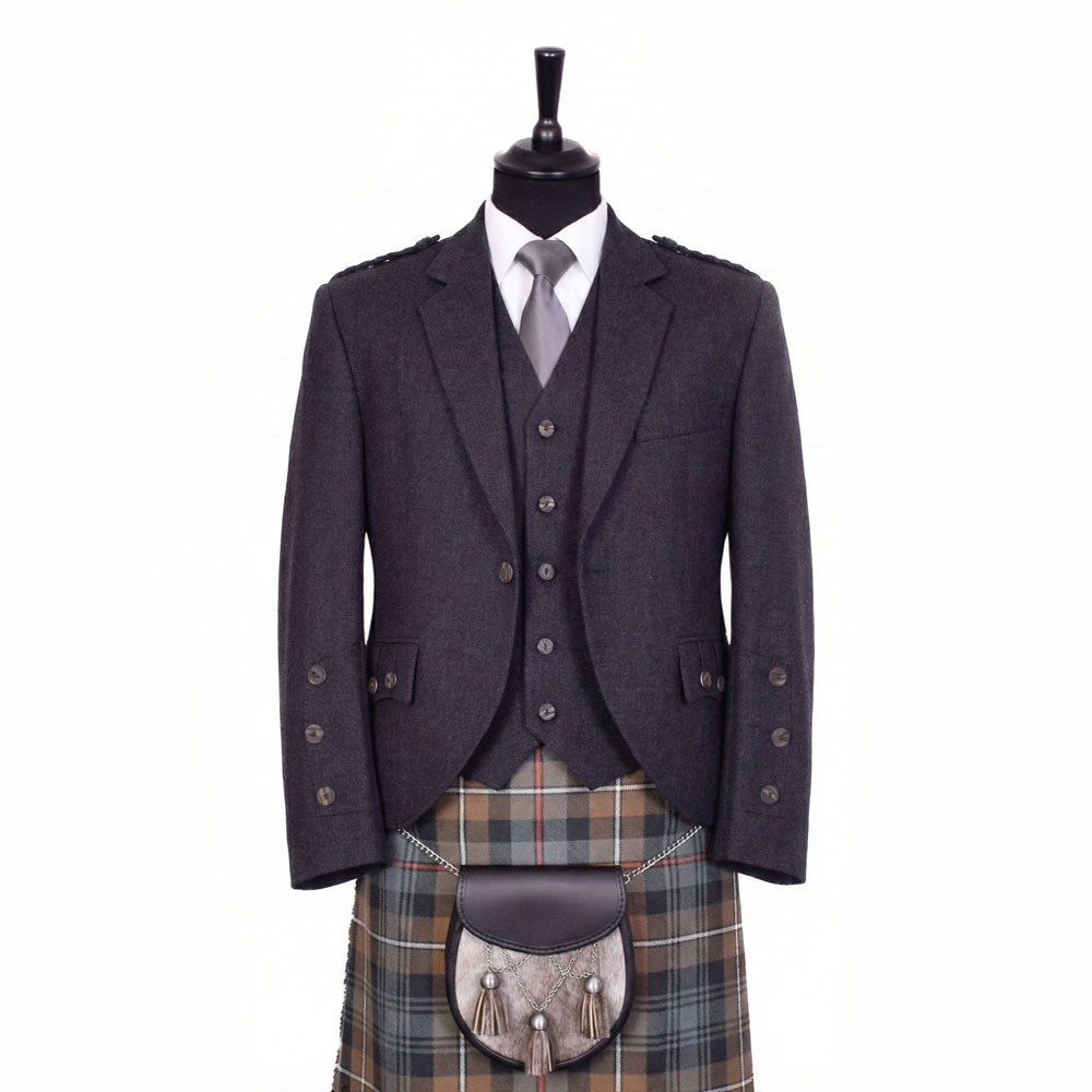 Braemar Tweed Jacket in Charcoal Arrochar