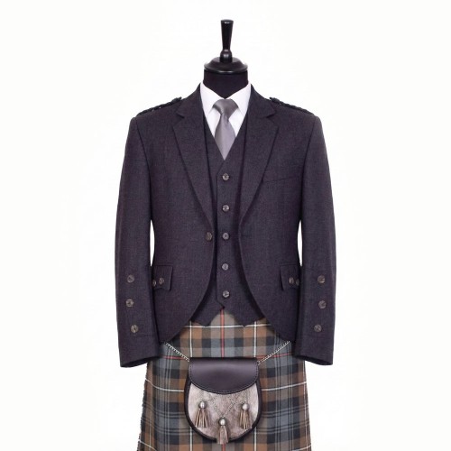 Braemar Tweed Jacket in Charcoal Arrochar