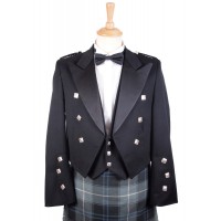 50 Black Prince Charlie Kilt Jacket and Waistcoat 